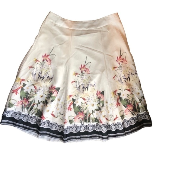 Soft Surroundings Spring Meadow Ivory Floral Skirt Sz. PM Career Cottagecore - Picture 3 of 6
